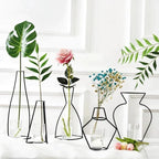 Sleek Iron Line Vase Stand – Minimalist Metal Flower Display in 5 Styles