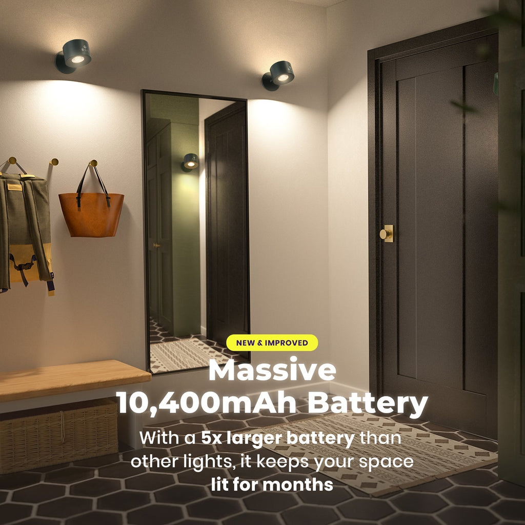 Wireless Magnetic LED Wall Light 360° Rotating – Rechargeable Touch & Remote Control Lamp