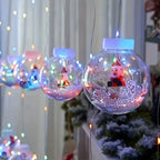 Festive LED Globe String Lights with Winter Scenes – USB Powered 8-Mode Holiday Decor