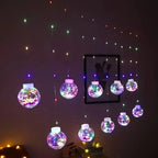 Festive LED Globe String Lights with Winter Scenes – USB Powered 8-Mode Holiday Decor