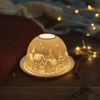 Porcelain Dome Tealight Candle Holder – Translucent Scene Display for Warm Ambient Light