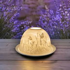 Porcelain Dome Tealight Candle Holder – Translucent Scene Display for Warm Ambient Light