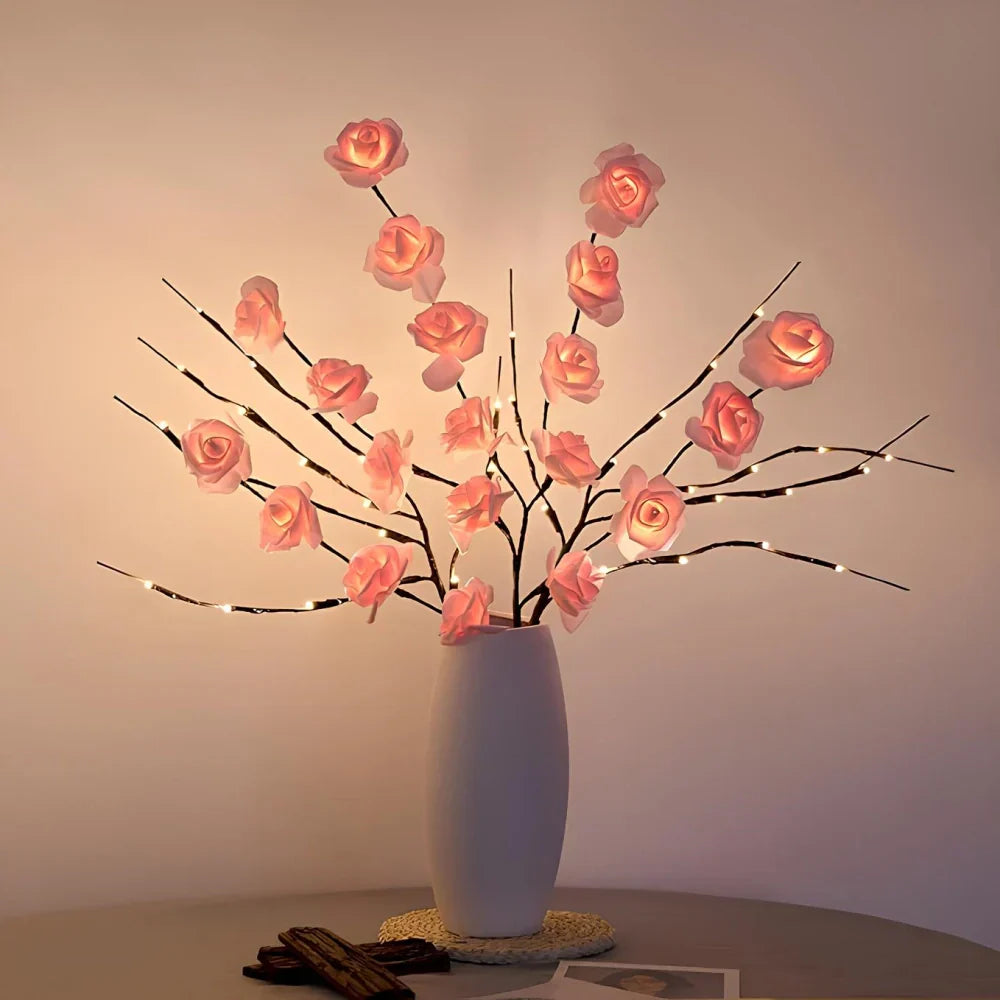 LED Artificial Blossom Branch Table Lamp – Battery-Powered Flexible Twig Lights 70cm