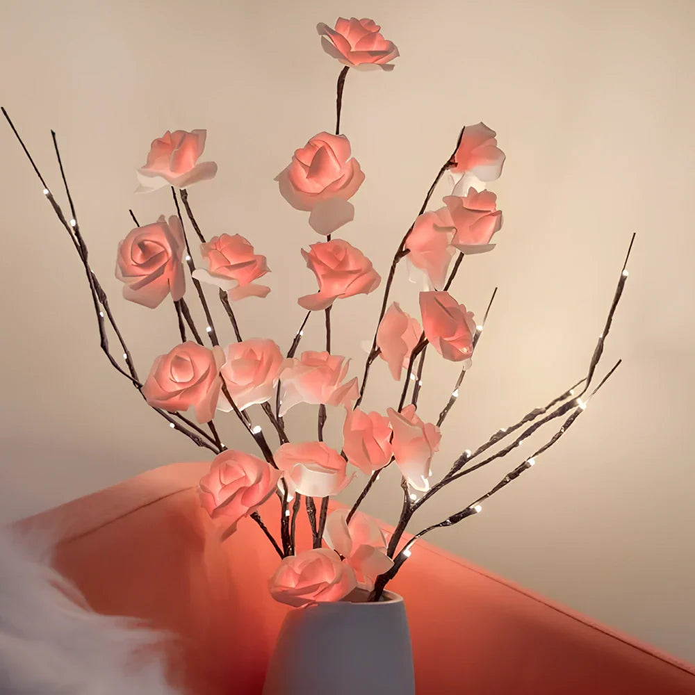 LED Artificial Blossom Branch Table Lamp – Battery-Powered Flexible Twig Lights 70cm