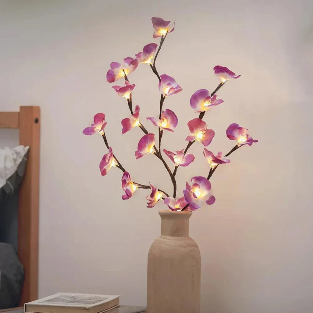 LED Artificial Blossom Branch Table Lamp – Battery-Powered Flexible Twig Lights 70cm