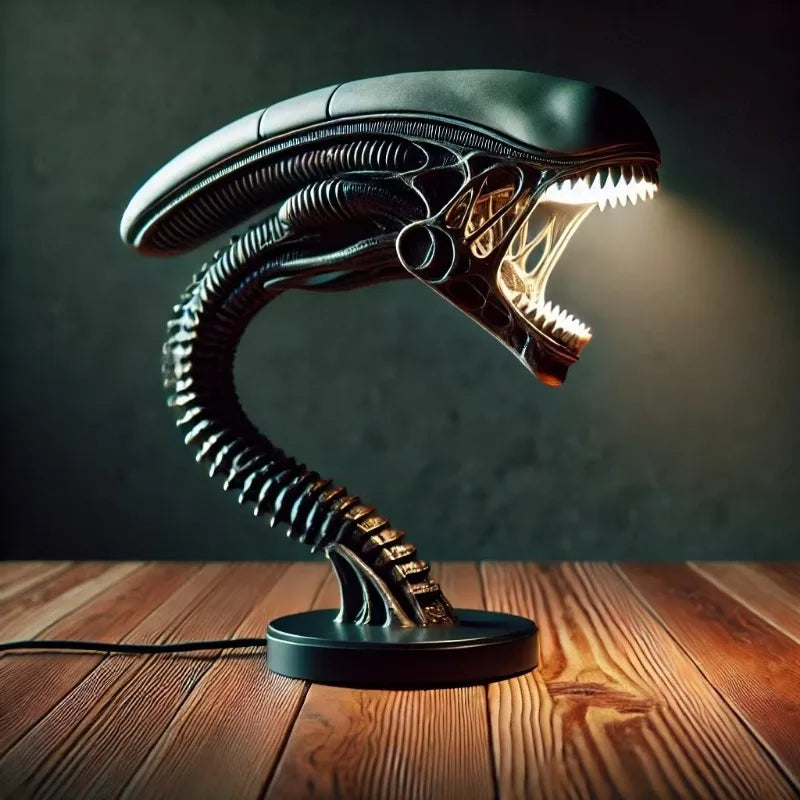 Sci-Fi Alien Creature LED Desk Lamp – Resin USB-Powered Collectible Night Light