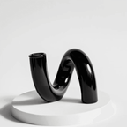 Hydroponic Loop Glass Vase – Blown Borosilicate Tabletop Display in Brown or Gray