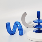 Hydroponic Loop Glass Vase – Blown Borosilicate Tabletop Display in Brown or Gray