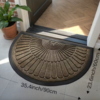 Embossed Semi-Circle Entryway Rug – Durable Polyester with Non-Slip Rubber Backing