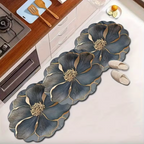 Floral Petal Shaped Luxe Floor Mat – Anti-Slip Kitchen & Hallway Runner