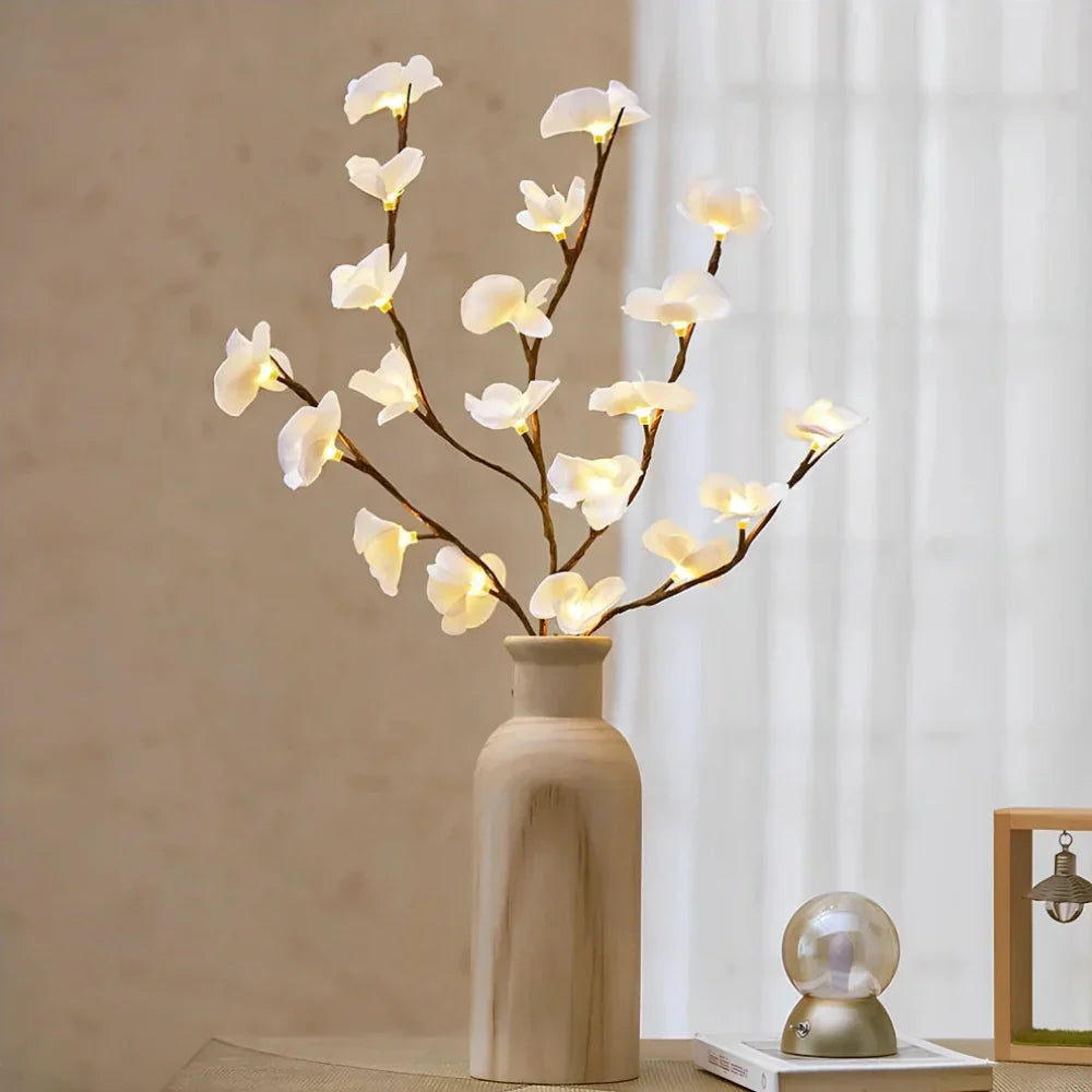 LED Artificial Blossom Branch Table Lamp – Battery-Powered Flexible Twig Lights 70cm