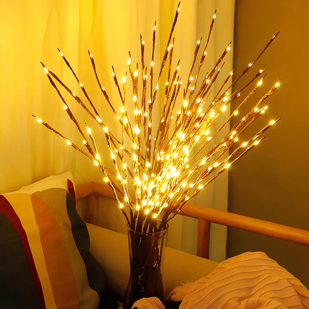 LED Artificial Blossom Branch Table Lamp – Battery-Powered Flexible Twig Lights 70cm