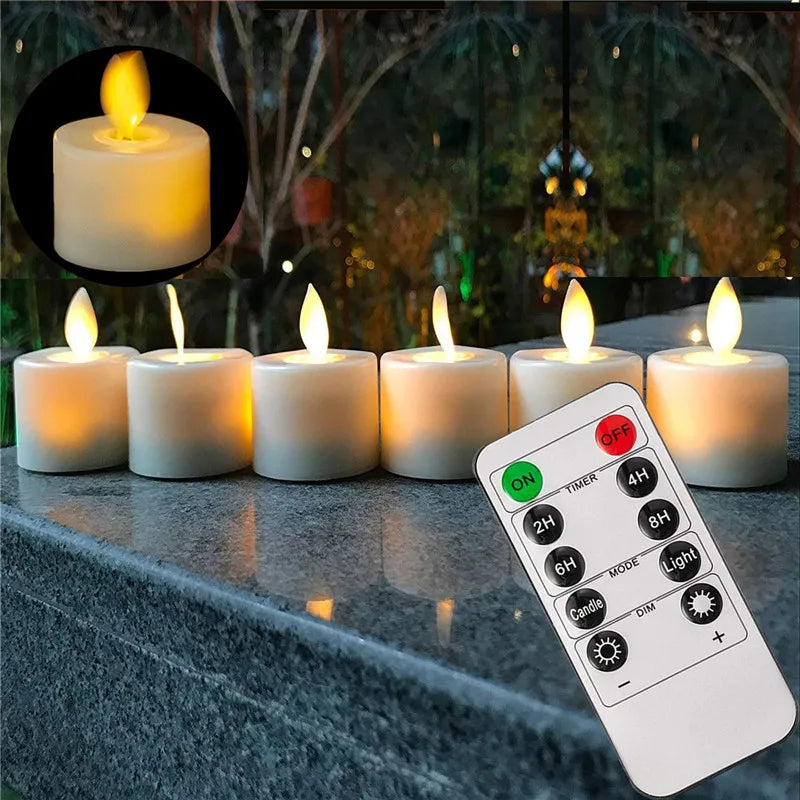 LED Flameless Candles with Remote Control – Realistic Flickering Wax Pillar Set