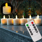 LED Flameless Candles with Remote Control – Realistic Flickering Wax Pillar Set