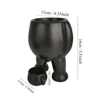 Cheeky Peeing Man Ceramic Planter with Catch Tray – Novelty Succulent Pot with Drainage