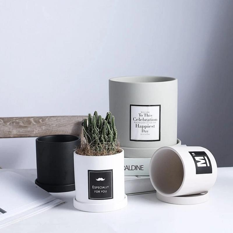 Modern Nordic Tabletop Ceramic Planter Vase – Available in Small, Medium & Large