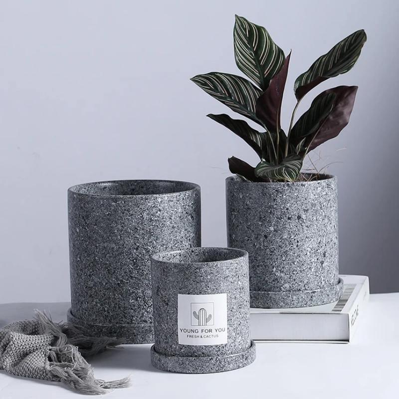 Modern Nordic Tabletop Ceramic Planter Vase – Available in Small, Medium & Large