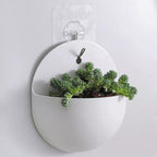 Angular Suspended Wall Planter with Hook – Polypropylene Hanging Flowerpot