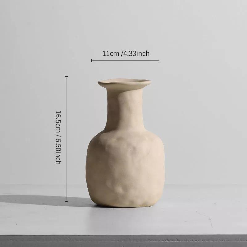 Contemporary Beige Ceramic Vase Collection – Eco-Friendly Modern Nordic Decor