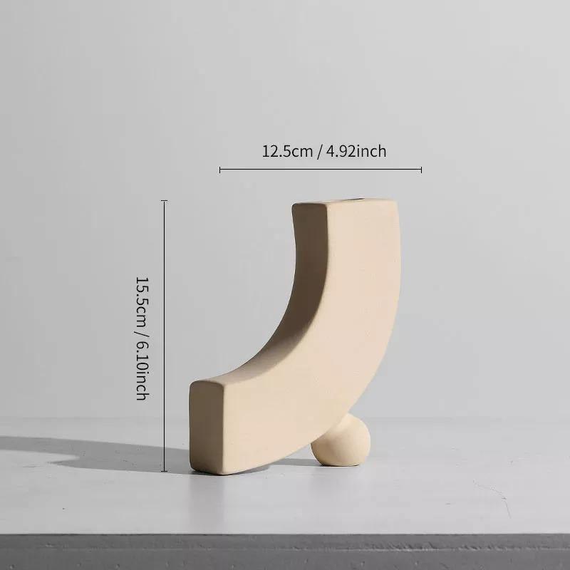 Contemporary Beige Ceramic Vase Collection – Eco-Friendly Modern Nordic Decor