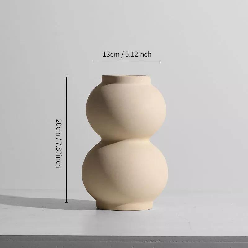 Contemporary Beige Ceramic Vase Collection – Eco-Friendly Modern Nordic Decor
