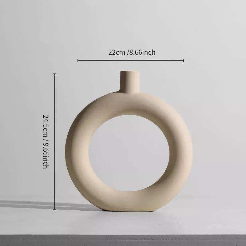 Contemporary Beige Ceramic Vase Collection – Eco-Friendly Modern Nordic Decor