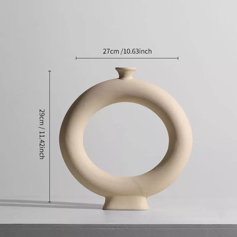 Contemporary Beige Ceramic Vase Collection – Eco-Friendly Modern Nordic Decor