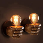 Industrial Fist Wall Lamp – Resin Sconce for Edison Bulb with Mounting Hardware