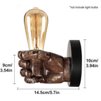 Industrial Fist Wall Lamp – Resin Sconce for Edison Bulb with Mounting Hardware