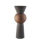 Modern Clay Vessel with Copper Accents – Contemporary Ceramic Decor Cylinder