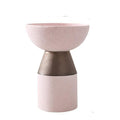 Modern Clay Vessel with Copper Accents – Contemporary Ceramic Decor Cylinder