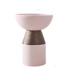 Modern Clay Vessel with Copper Accents – Contemporary Ceramic Decor Cylinder