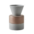 Modern Clay Vessel with Copper Accents – Contemporary Ceramic Decor Cylinder