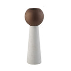 Modern Clay Vessel with Copper Accents – Contemporary Ceramic Decor Cylinder