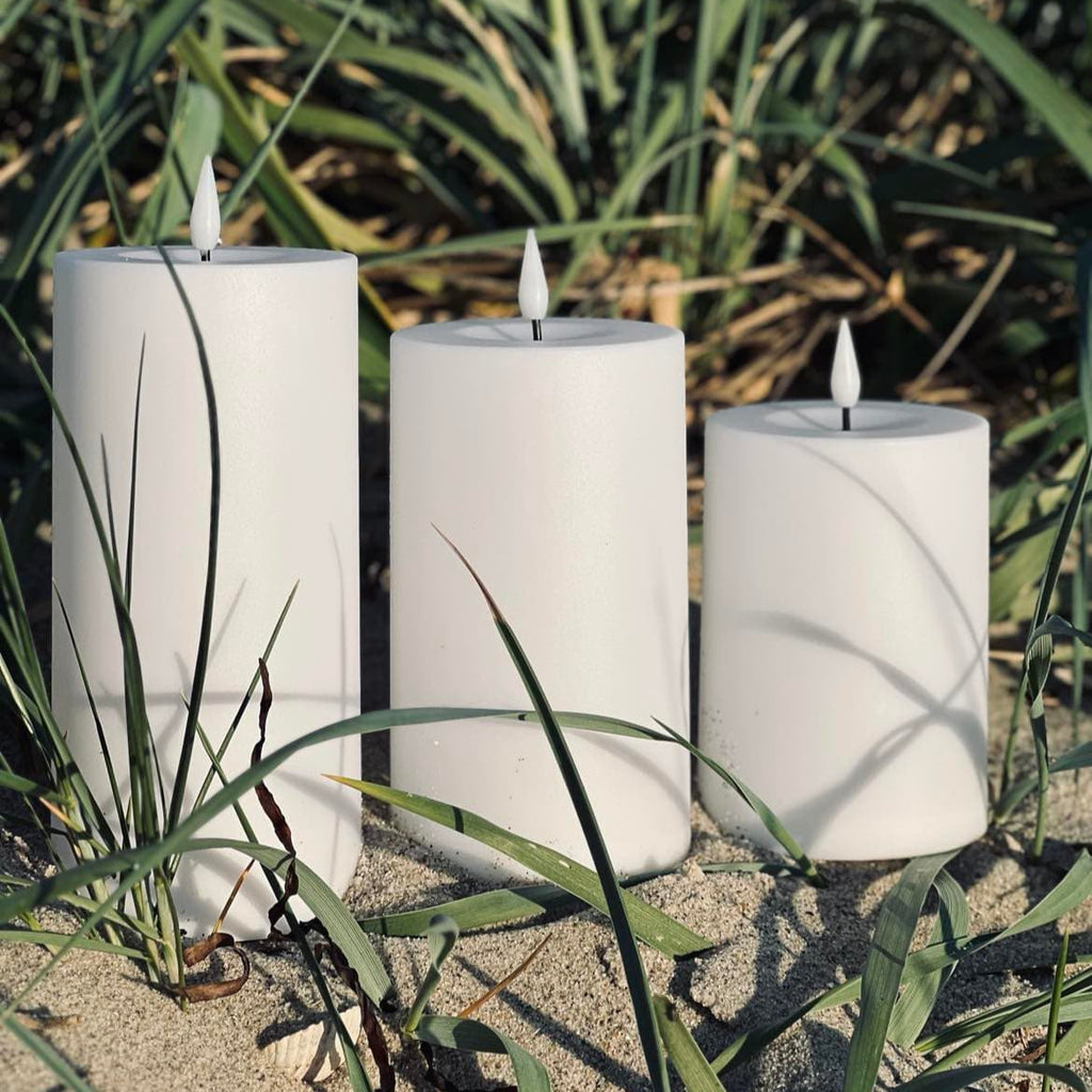 Weatherproof Outdoor LED Flameless Candle Set of 3 – Remote Control Pillar Lights