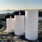 Weatherproof Outdoor LED Flameless Candle Set of 3 – Remote Control Pillar Lights