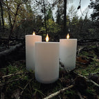 Weatherproof Outdoor LED Flameless Candle Set of 3 – Remote Control Pillar Lights