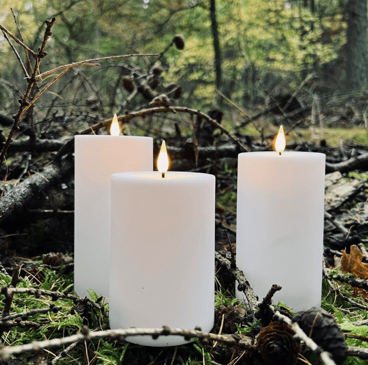Weatherproof Outdoor LED Flameless Candle Set of 3 – Remote Control Pillar Lights