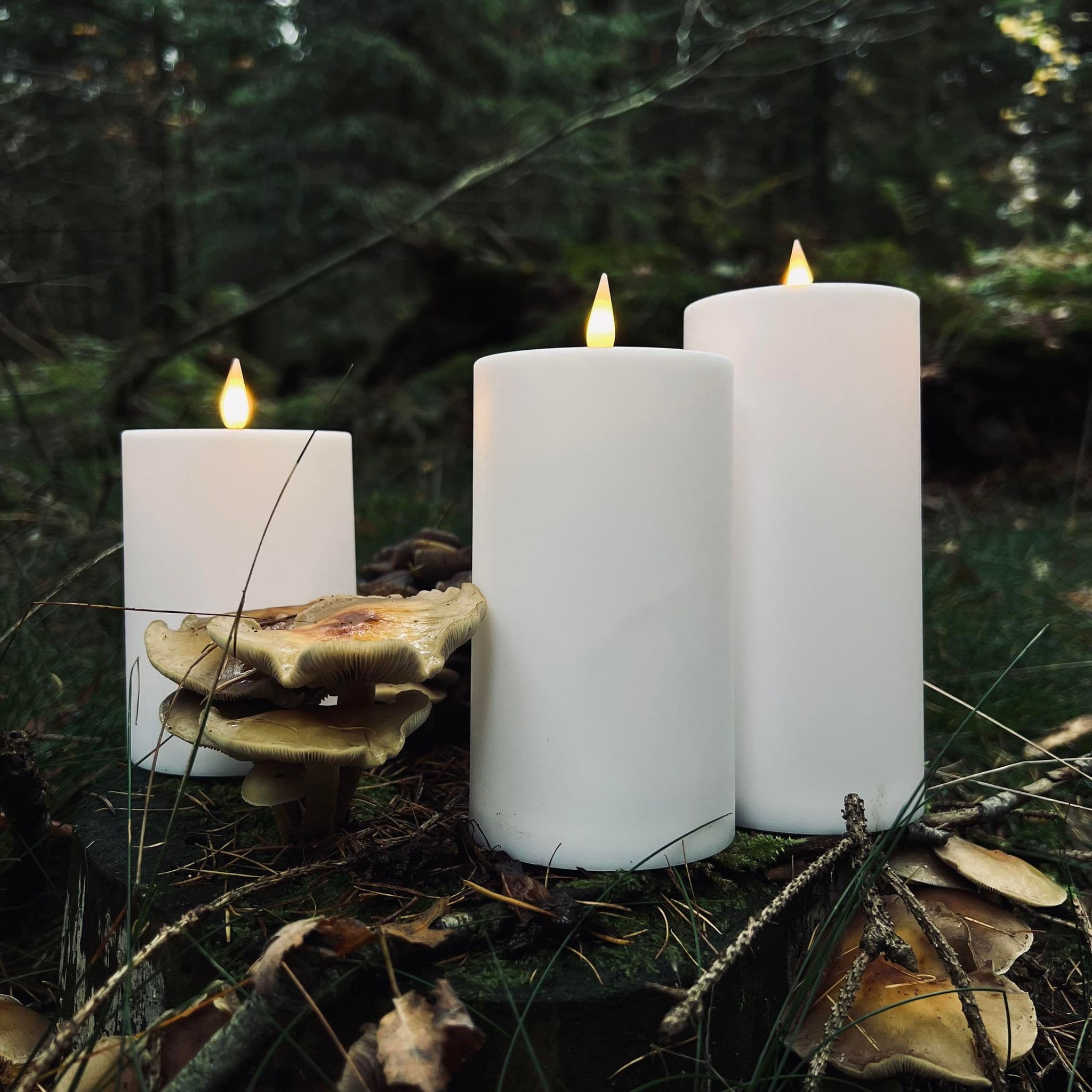 Weatherproof Outdoor LED Flameless Candle Set of 3 – Remote Control Pillar Lights