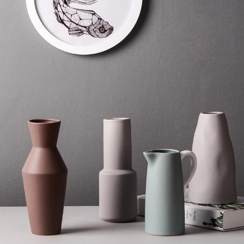 Contemporary Matte Ceramic Vases – Premium Porcelain in 5 Shapes & 4 Colors