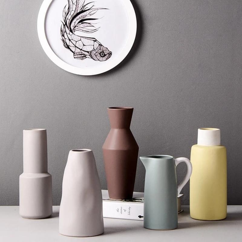 Contemporary Matte Ceramic Vases – Premium Porcelain in 5 Shapes & 4 Colors