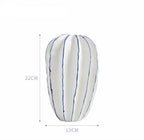 Handcrafted Blue & White Ceramic Pottery Vase Set – Farmhouse Porcelain Decor