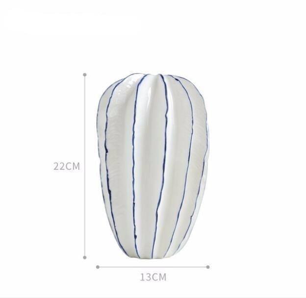 Handcrafted Blue & White Ceramic Pottery Vase Set – Farmhouse Porcelain Decor