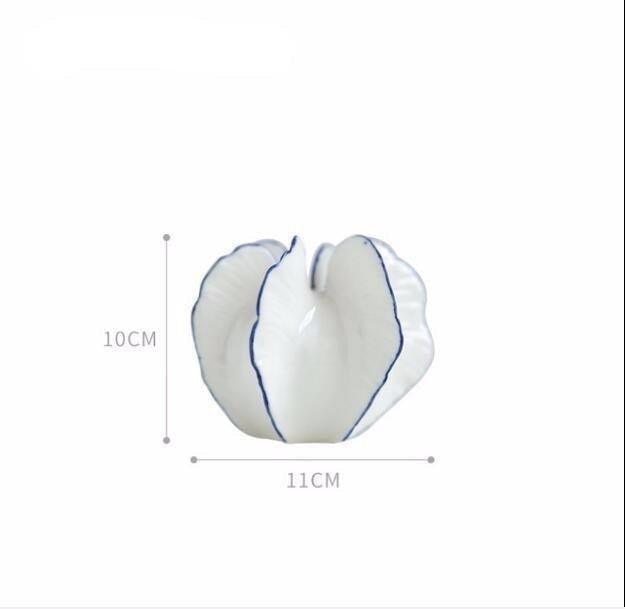 Handcrafted Blue & White Ceramic Pottery Vase Set – Farmhouse Porcelain Decor