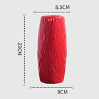 Elegant Curved Red Ceramic Vase – Modern Home Decor in 11 Shapes & Sizes
