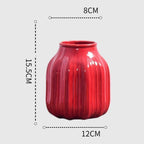 Elegant Curved Red Ceramic Vase – Modern Home Decor in 11 Shapes & Sizes