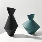 Modern Angular Artistic Ceramic Vases – Premium Porcelain in 3 Colors & Sizes