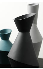 Modern Angular Artistic Ceramic Vases – Premium Porcelain in 3 Colors & Sizes
