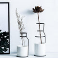 Abstract Porcelain & Iron Detachable Flower Vessel – Modern Minimalist Vase