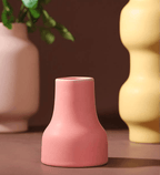Clay Blossom Vase in Berry Palette – Hand-Painted Waterproof Porcelain Decor